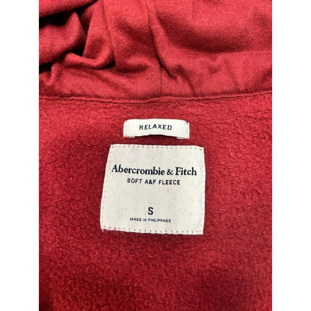 Men's Abercrombie & Fitch Red Full-Zip Hoodie S - Picture 4 of 6